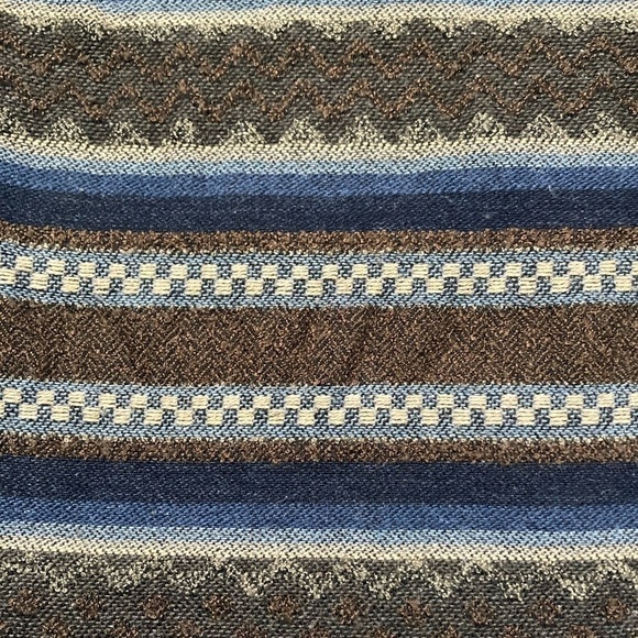 Vintage striped geometric Aztec wool blend woven flannel button down shirt - Picture 2 of 11